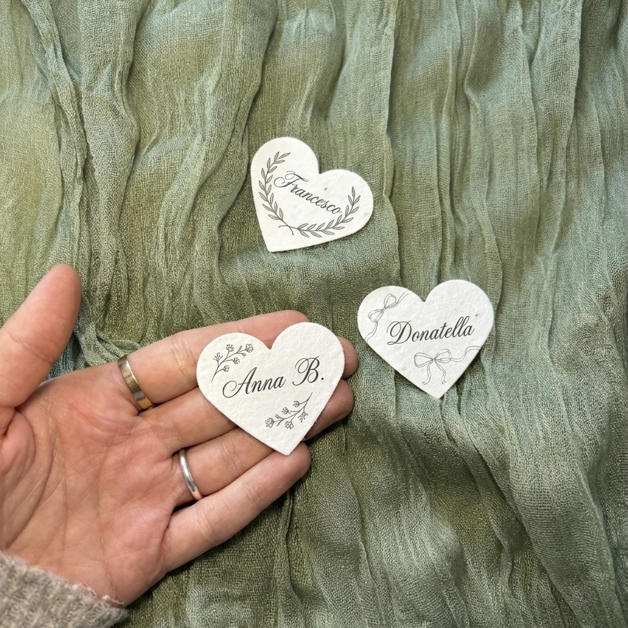 Cuore piantabile con nome invitato