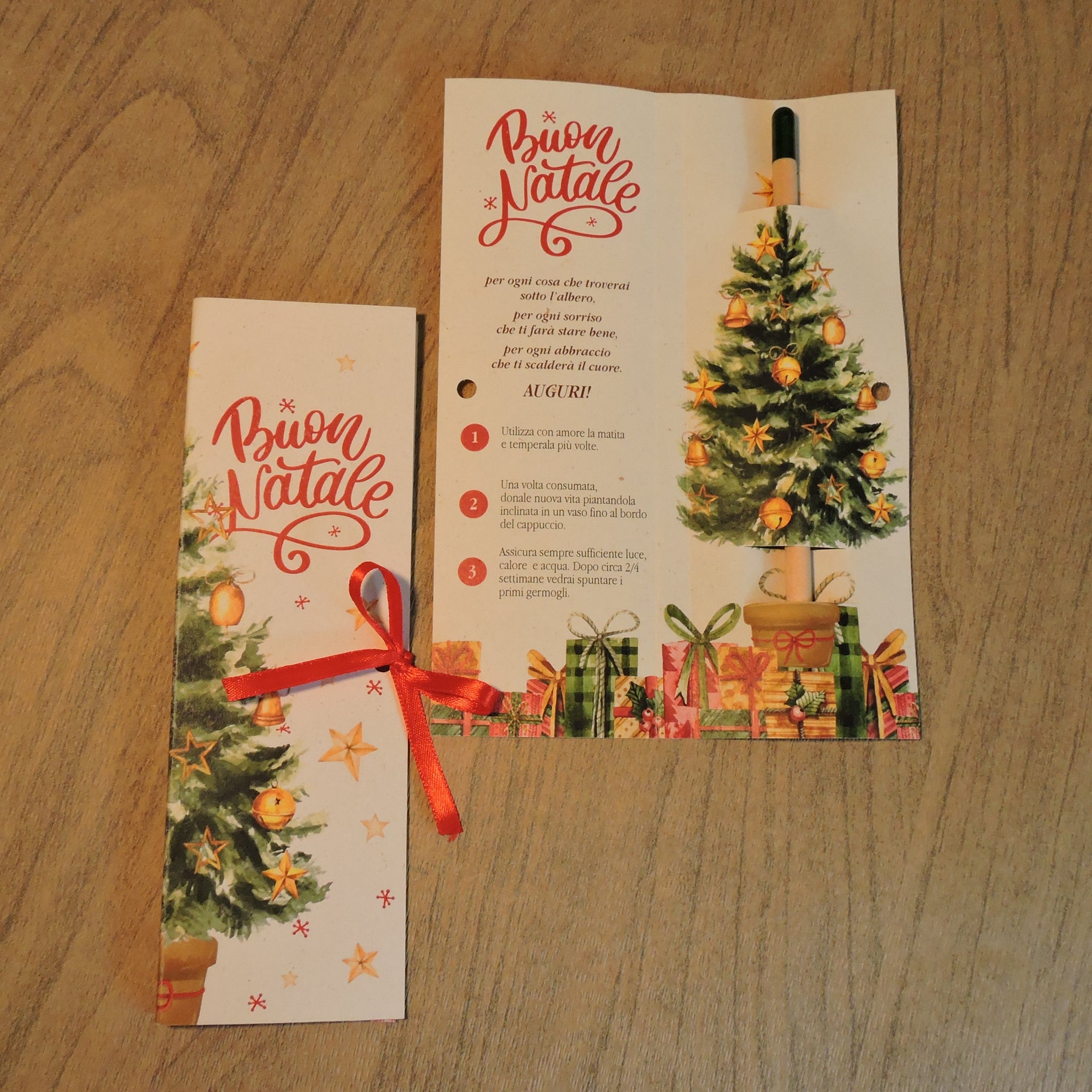 Set da 3 Matite piantabili con cartoncino personalizzato per regalo maestra  o maestro regalo di natale