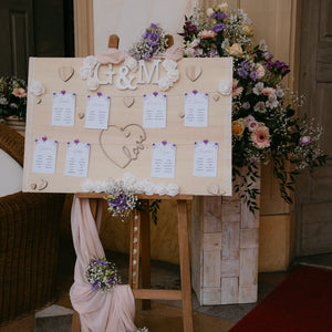 Tableau de Mariage coordinato in carta ecologica
