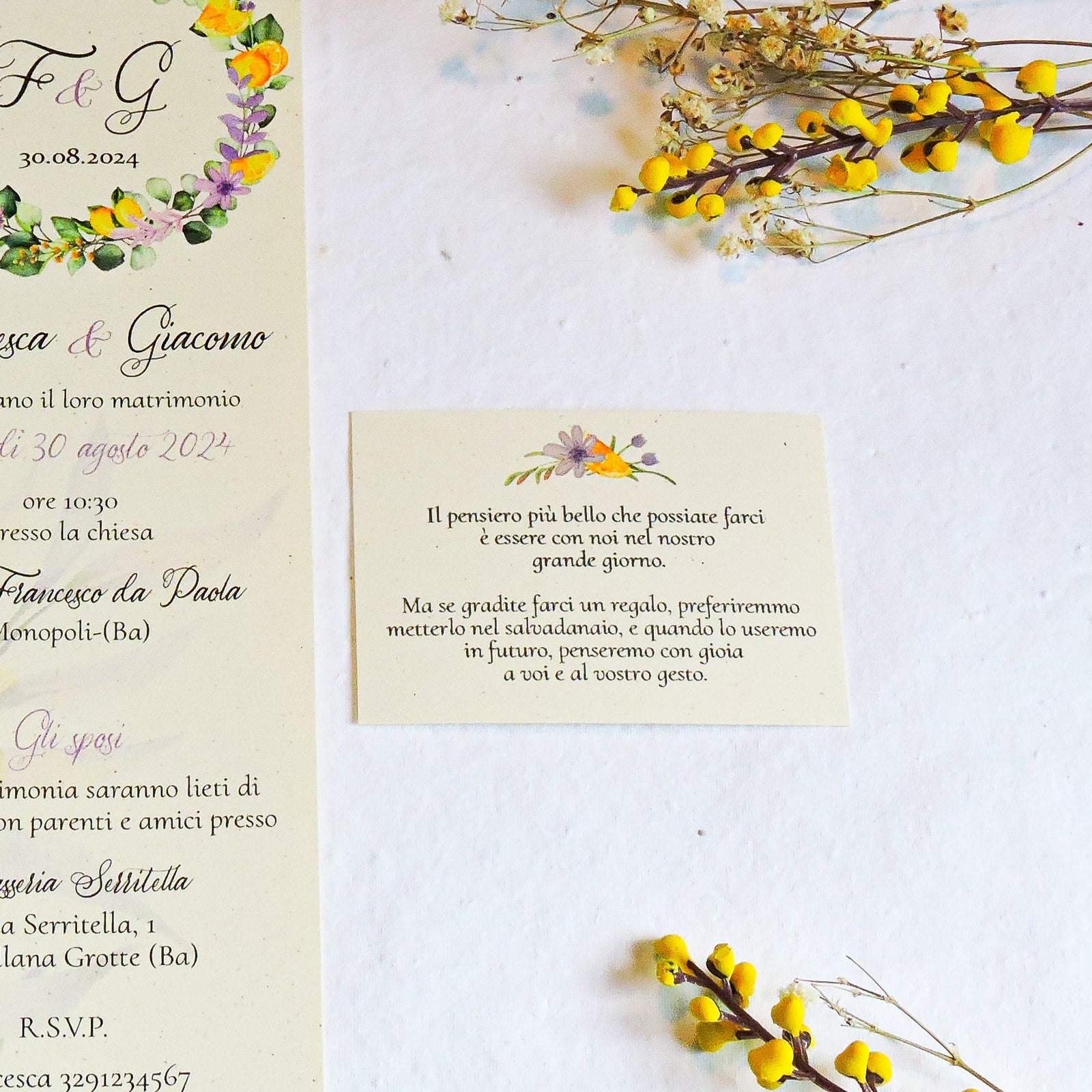 Cartoncino lista nozze