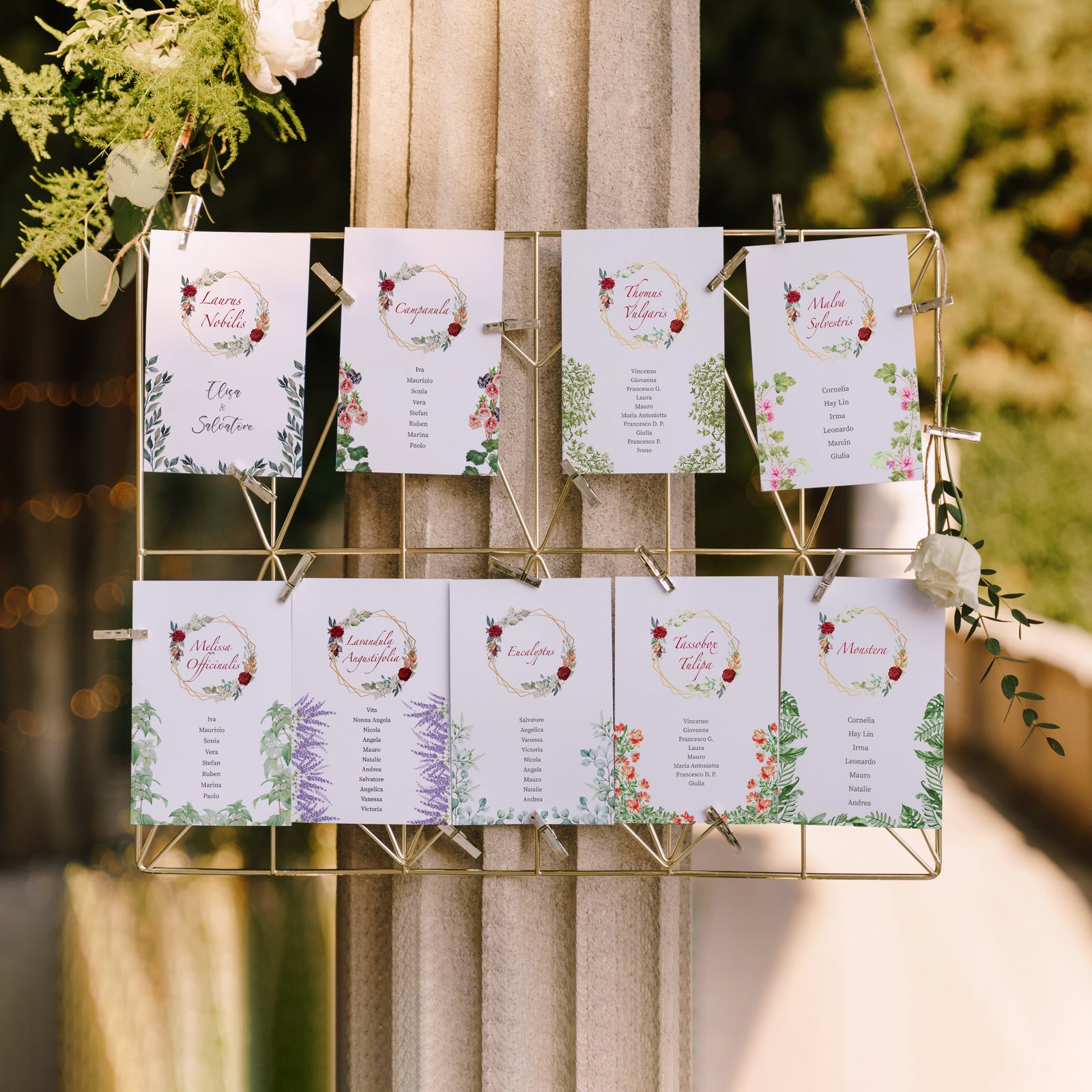 Tableau de Mariage coordinato in carta ecologica