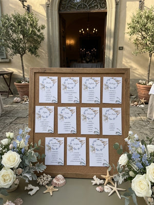 Tableau de Mariage coordinato in carta ecologica