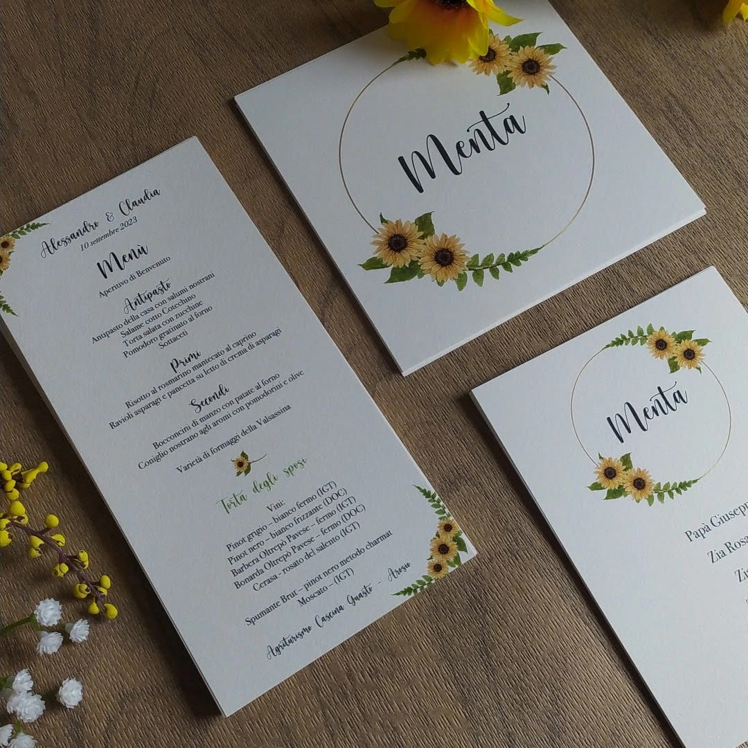 Menù Coordinato in carta piantabile