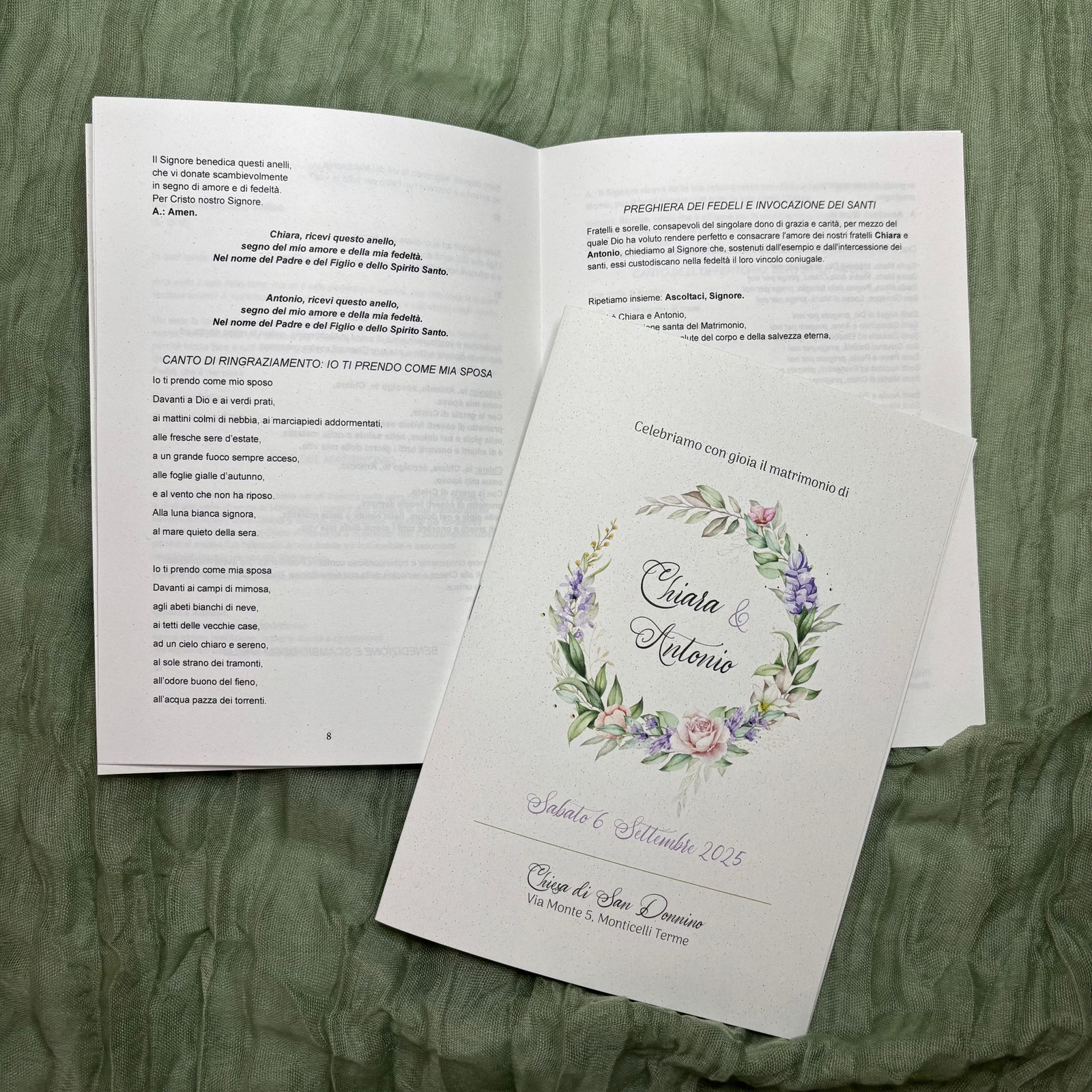 Libretto Messa Coordinato in carta ecologica