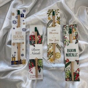 Matita Piantabile con segnalibro di Natale