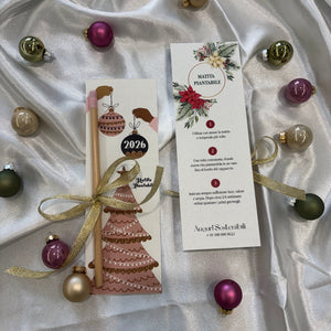 Matita Piantabile con segnalibro di Natale