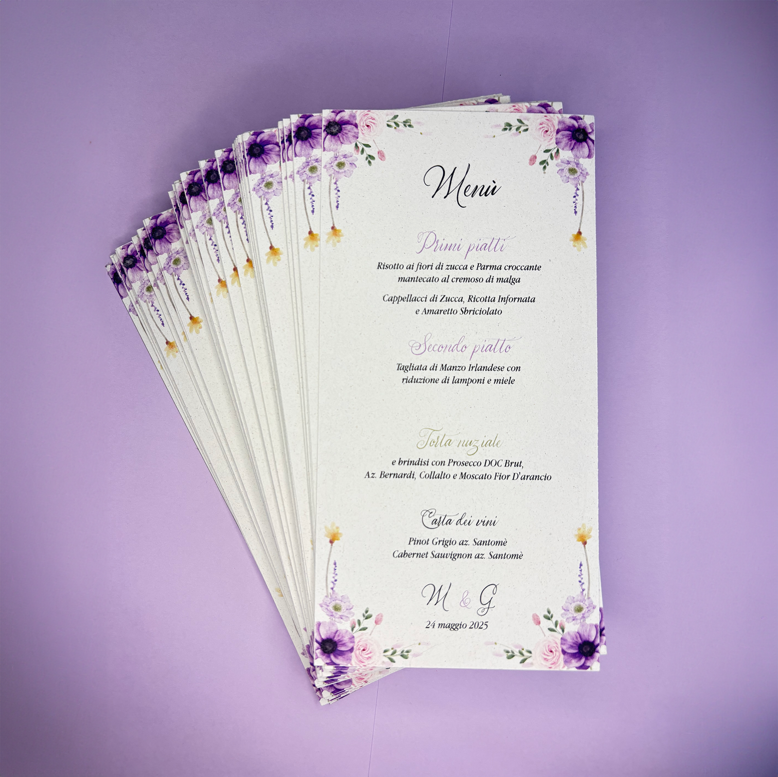 Menù Coordinato in carta ecologica