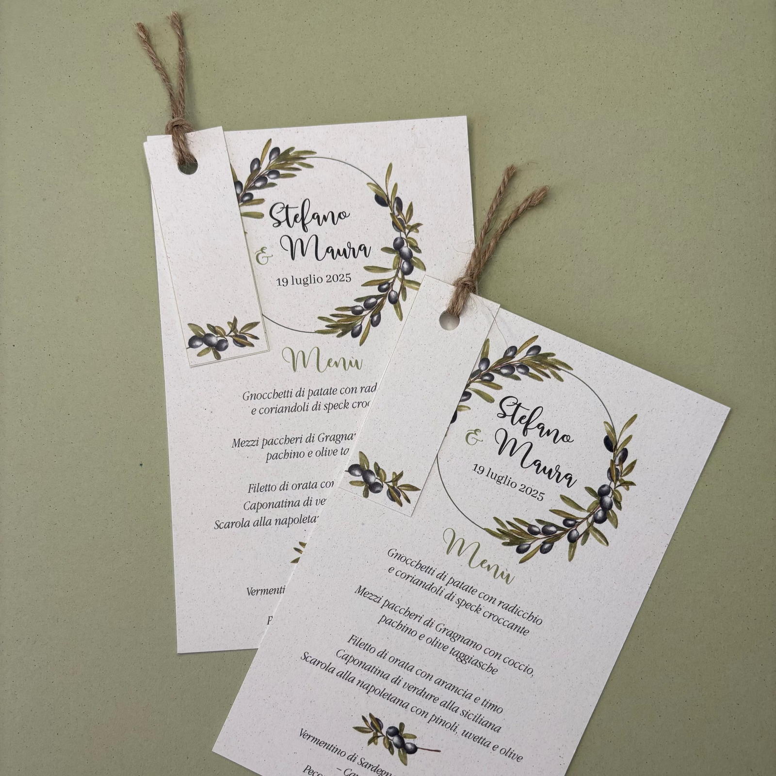 Menù Coordinato con segnaposto