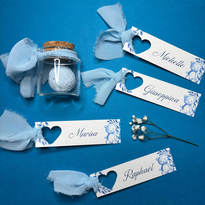 Segnaposto cuore piantabile con chiffon