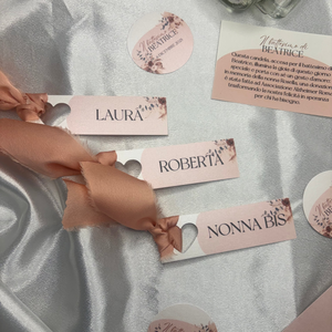 Segnaposto cuore piantabile con chiffon