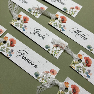 Segnaposto cuore piantabile con chiffon