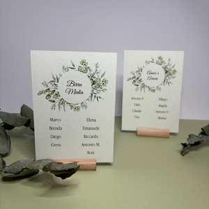 Tableau de Mariage coordinato in carta ecologica