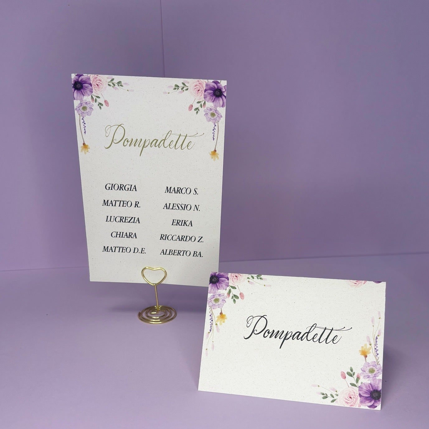 Tableau de Mariage coordinato in carta ecologica